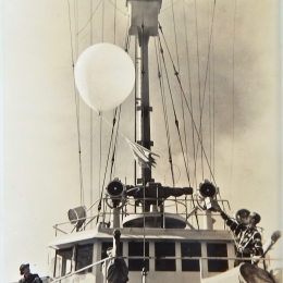 1940/1942-Launching Radiosonde from USS Duane, mid-Atlantic