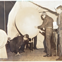 1940/1942-Preparing for Radiosonde Launch, USS Duane, mid-Atlantic