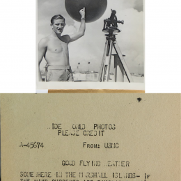 1944--Marine Readying for PIBAL Release, Marshall Islands