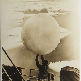 1947--Preparing for Radiosonde Launch on Mount Olympus, Bay of Whales, Antarctica