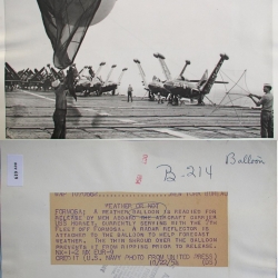 1954--Balloon Launch Aboard USS Hornet, off Formosa